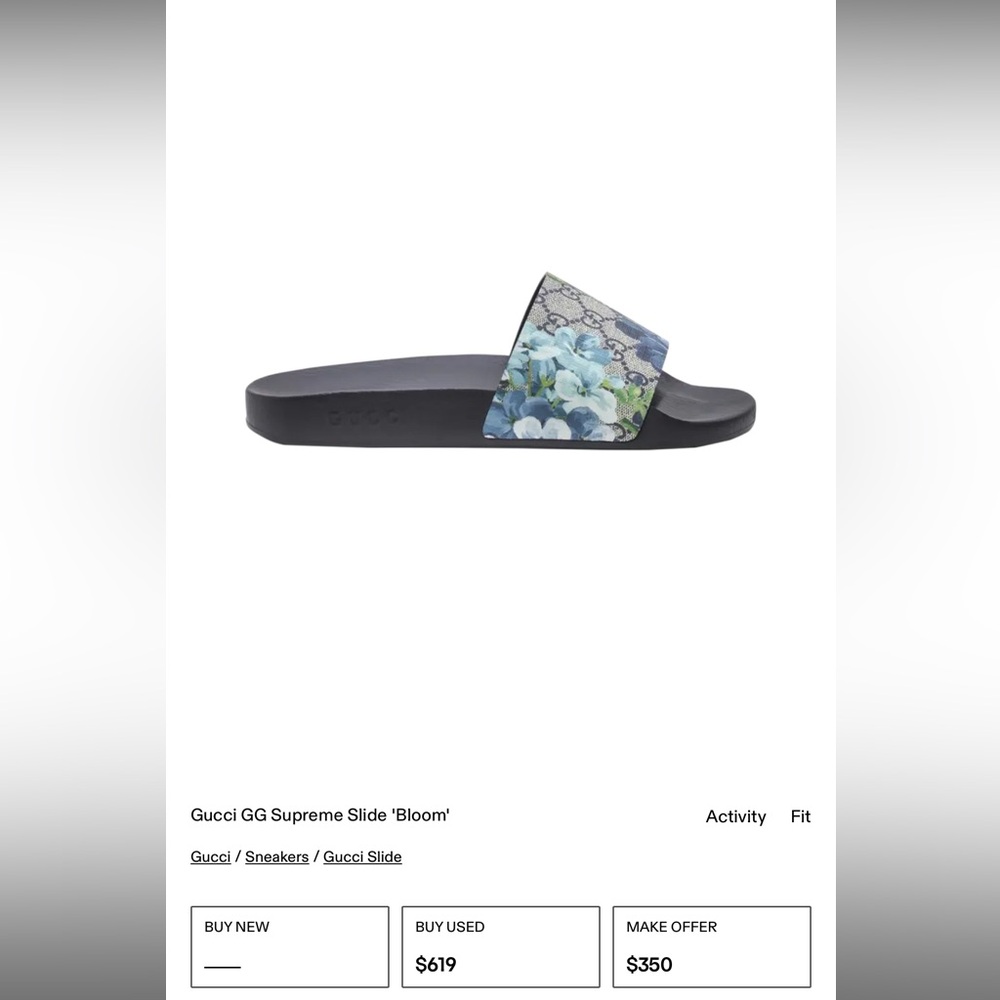 Gucci Black and Green Slide Sandals